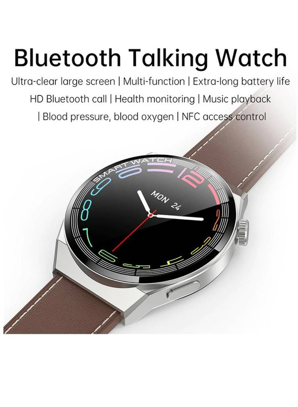 HD Screen Wireless Charging Bluetooth Calling IP67 Waterproof Smartwatch with Stainless Steel Band, Silver