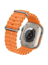 Zoomee Replacement Silicone Hole Wavy Strap for Apple Watch Series 8 Ultra 49mm, Orange