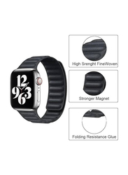 Nylon Link Magnetic Band for Apple Watch Series Ultra 2 9/8/Ultra/8/7/6/5/4/3/SE 45mm/44mm/42mm, Black