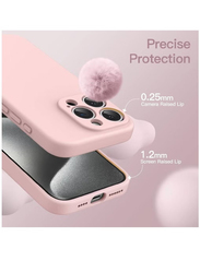 Apple iPhone 15 Pro Max 6.7-inch Protective Slim Shock-Absorption Camera Protection Silicone MagSafe Wireless Charging Mobile Phone Case Cover, Pink