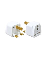 Universal 3 Pin Outlet Converter Socket Travel Adapter, 2 Piece, White