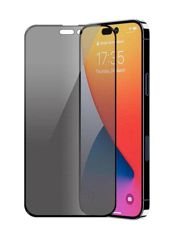 Apple iPhone 14 Pro Anti-Spy Full Coverage Privacy Tempered Glass Screen Protector, Black