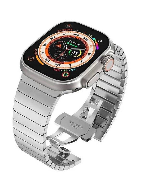 Gennext Stainless Steel Band for Apple iWatch 3/2/1 49mm/45mm/44mm/42mm, Silver