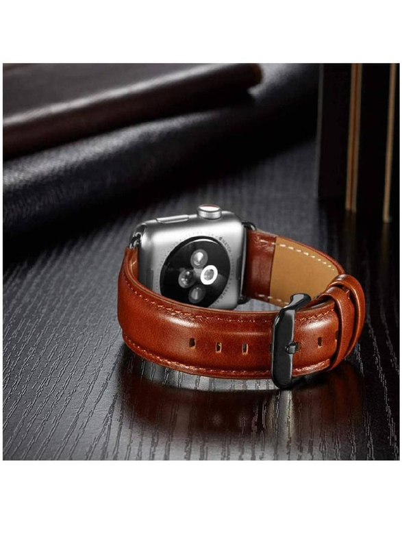 Gennext Replacement Leather Strap for Apple Watch Series 8/Ultra Watch 49mm, Brown