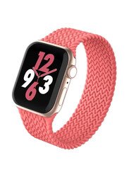 Gennext Solo Loop Band Sport Elastics Braided Replacement Band for Apple Watch 49mm/45mm/44mm/42mm, iWatch Series Ultra SE 8/7/6/5/4/3/2/1, Pink