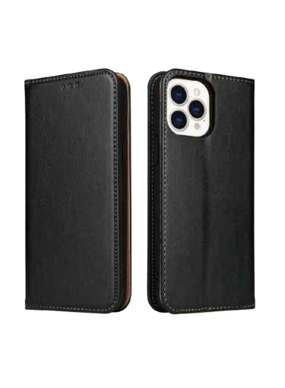 

Generic Apple iPhone 14 Pro Leather Wallet Folio Mobile Phone Case Cover, Black