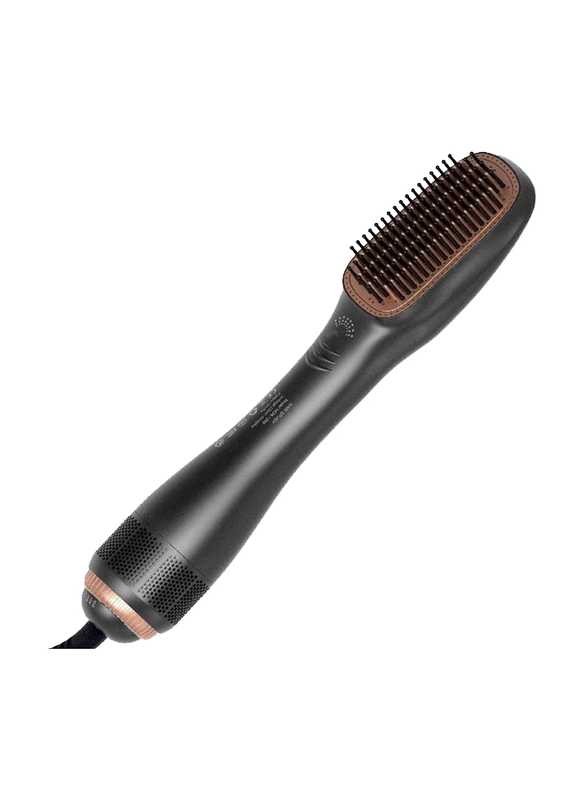 Arabest 3-In-1 Professional Hair Dryer Negative Ion Blow Hair Straightening Hot Air Electric Comb Brush, Black/Brown