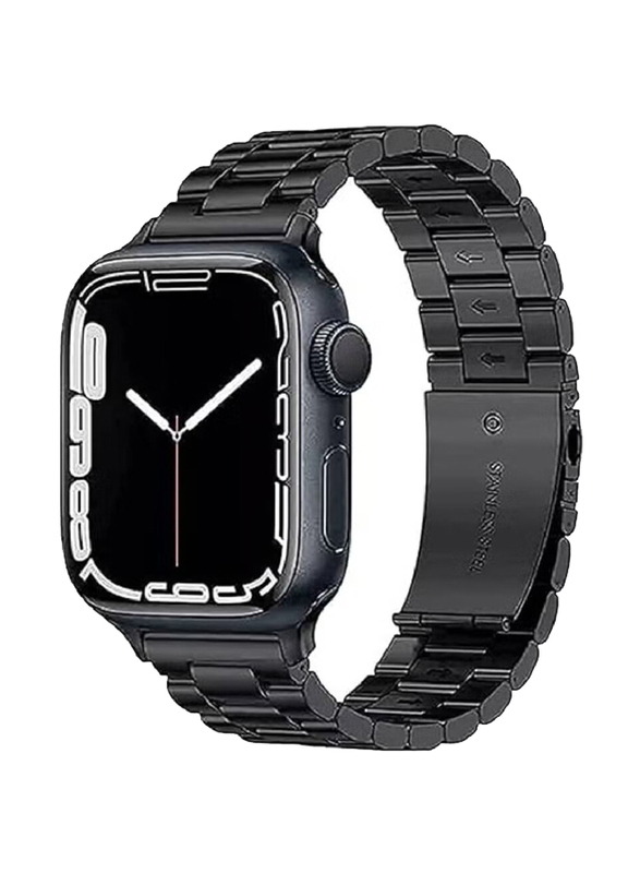 Gennext Replacement Stainless Steel Metal Strap Compatible with Apple Watch Series Ultra 2/9/8 Ultra/8/7/6/5/4/3/SE 49mm 45mm 44mm 42mm, Black