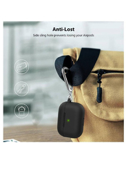 Gennext Protective Shockproof Silicone Supports Wireless Charging with a Durable Carabiner for Apple Airpods Pro, Black