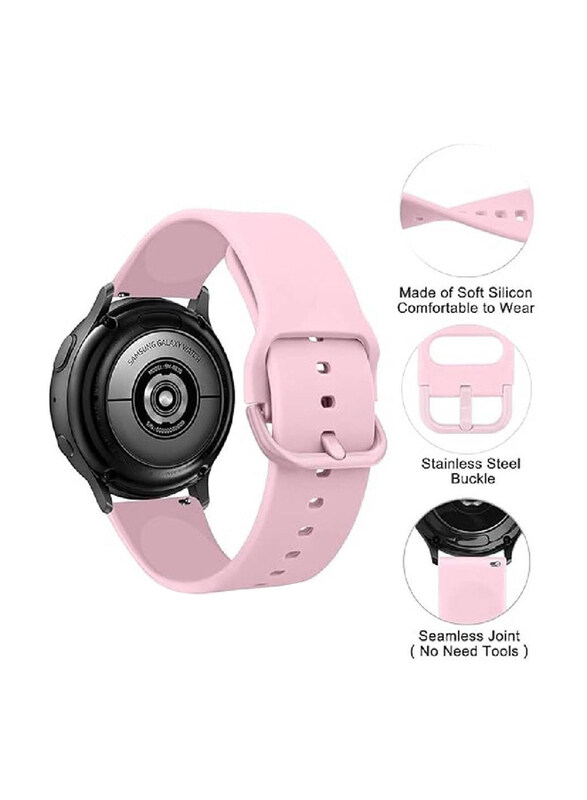 Gennext Adjustable Quick Release Silicone Replacement Band for Samsung Galaxy Watch 4/4 Classic/5/5 Pro/6/6 Classic, Pink