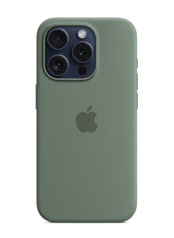 Gennext Apple iPhone 15 Pro Slim Liquid Silicone Shockproof Protective Mobile Phone Back Case Cover, Green