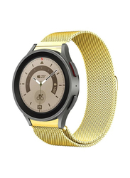 Gennext Adjustable Stainless Steel Milanese Mesh Replacement Watch Strap Samsung Galaxy Watch 4/4 Classic/5/5 Pro/6/6 Classic, Gold