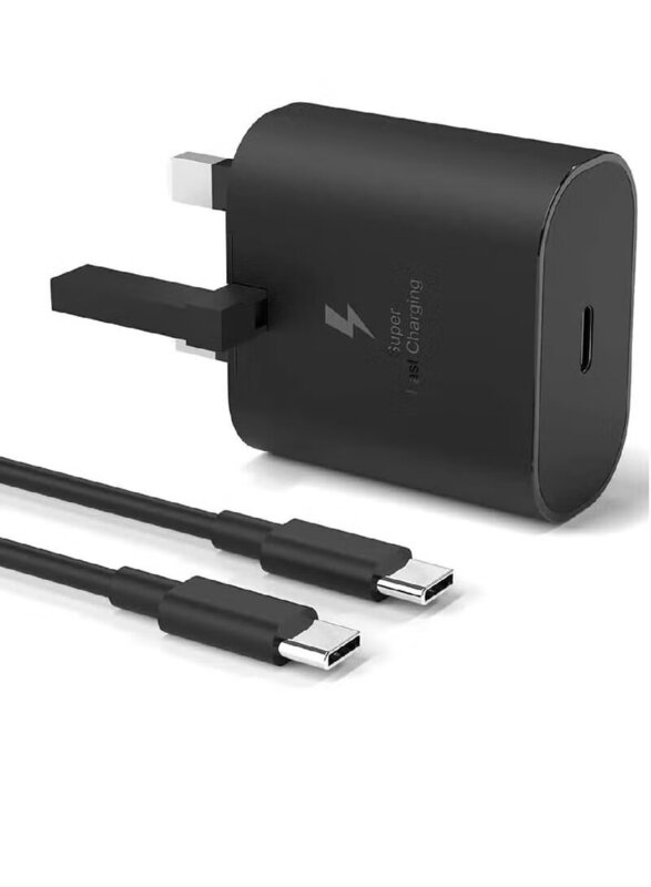 Gennext UK Travel Adaptor 45W with USB Type-C Cable, Black