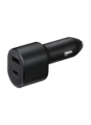 Gennext Super Fast 2.0 Dual Port Car Charger with Type-C Cable, Black