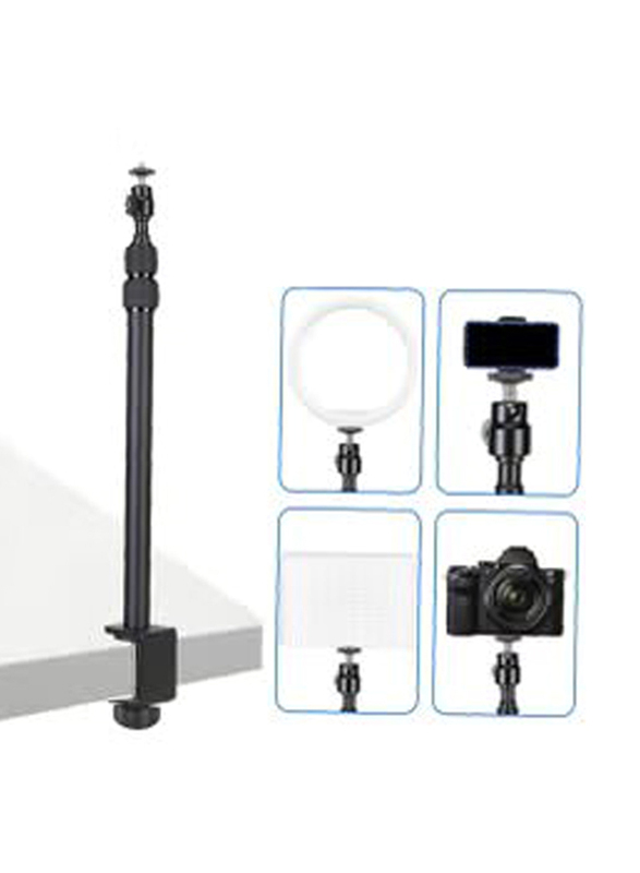 Gennext MT-49 Tabletop Light Stand Clip with Screw for Cameras LED Video Light & Ring Light, Black