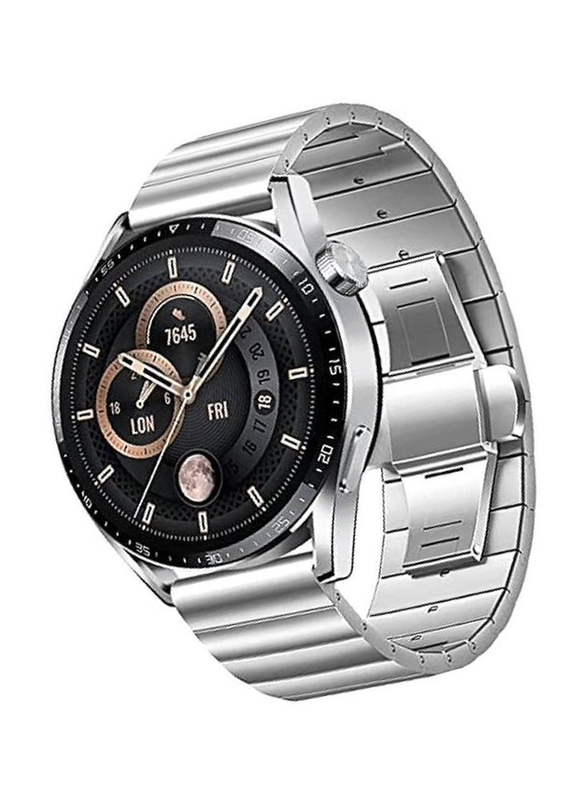 Gennext Replacement Stainless Steel Strap for Huawei Watch GT2 Pro 22mm/Huawei GT4 46mm/Watch 4 Pro/Watch 4/Watch Ultimate/Huawei GT3 46mm/Watch 3/Watch 3 Pro/GT3 Pro, Silver