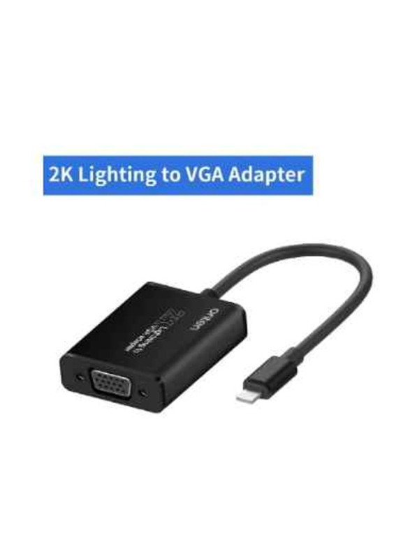 Onten VGA Adapter, Lighting Male to VGA for Apple Phones, Black