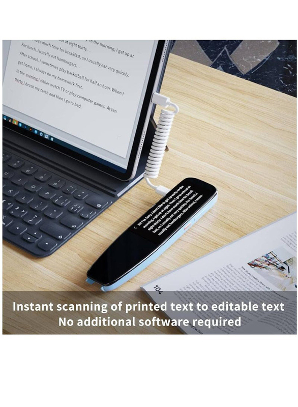 Original Voice Translator OCR Digital Reader Portable Pen Scanner with 112 Languages, Blue