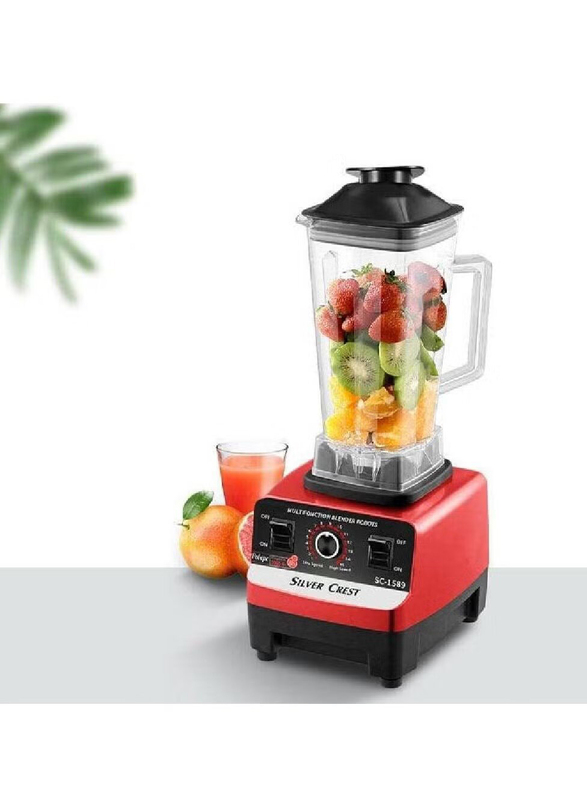 Silver Crest Heavy Duty Commercial Grade Blender with 1 Jar, 4500W, Red