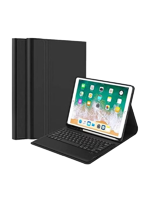 Gennext Detachable Ultra-Thin PU Leather Case with Wireless English Keyboard Case Cover for Apple iPad Pro 12.9 Inch 2017/2015 Old Model, /2nd/1st Generation, Black