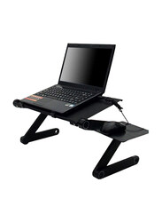 Gennext Portable Table Desk Stand with Couch Tray Book Holder for Laptop/PC/Computer/Notebook, Black