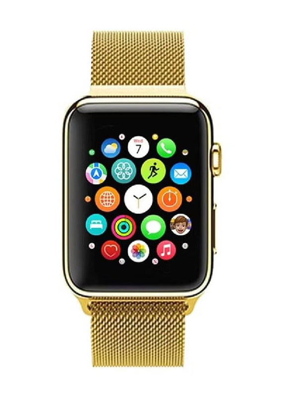 Gennext Stainless Steel Metal Band for Apple Watch Band 38/40mm/Series SE 7/6/5/4, Gold