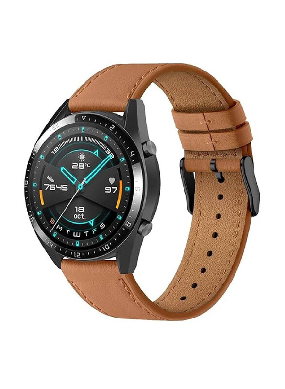 

Gennext Replacement Genuine Leather Sport Strap for Huawei Watch GT2 Pro/Huawei GT4 46mm, Brown