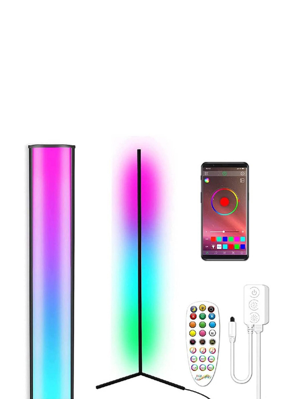 

Gennext RGB Colour Changing Corner Floor Lamp with Bluetooth Remote Smart App Control, Multicolour