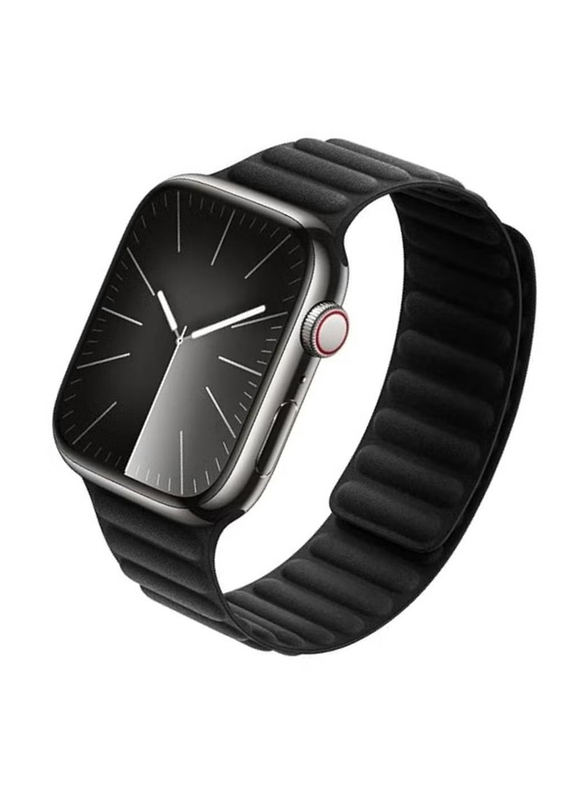 Nylon Link Magnetic Band for Apple Watch Series Ultra 2/9/8 Ultra/8/7/6/5/4/3/SE 45mm 44mm 42mm, Black