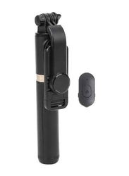 Gennext Q03 Selfie Stick Tripod Extendable Stand with Bluetooth Remote and Fill Light, Black