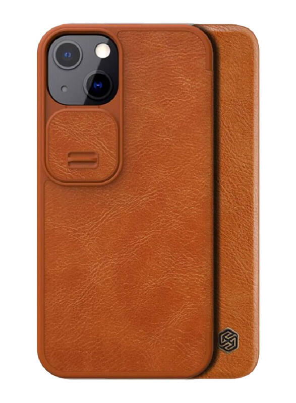 

Nillkin Apple iPhone 14 Qin Pro Flip Leather Mobile Phone Case Cover with Card Holder, Brown