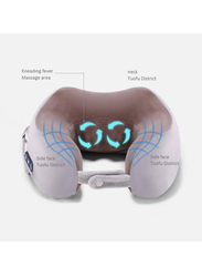 Gennext Electric Travel Neck Kneading Massage Pillow with U-Shaped Memory Foam, Brown