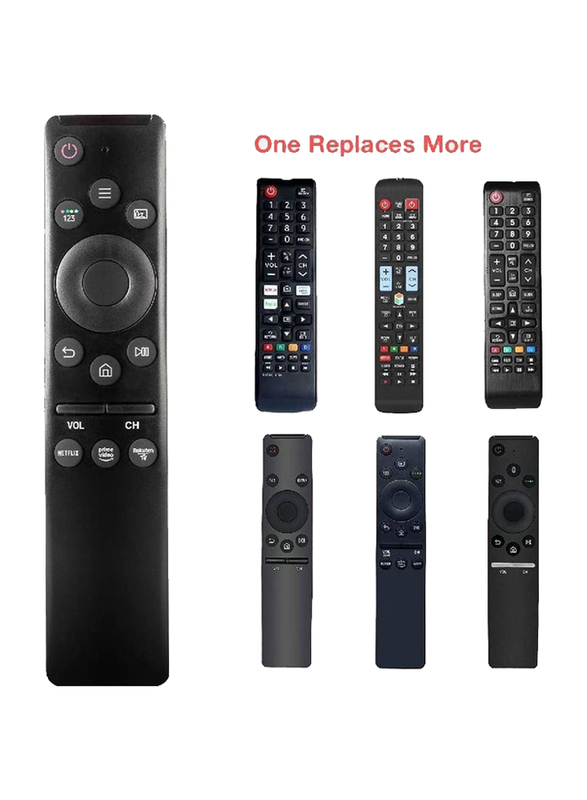 Gennext Universal Remote Control for Samsung Smart-TV, HDTV 4K UHD Curved QLED & More TVs, with Netflix Prime-Video Buttons, Black