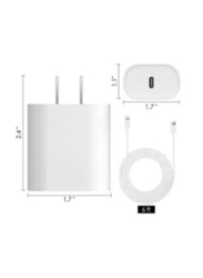 Gennext Fast Charger 20W PD USB Type C to Lightning Cable Charger Adapter for Apple Devices, White