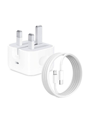20W USB Type-C Fast Charger Plug with 2M iPhone Charging Cable, White