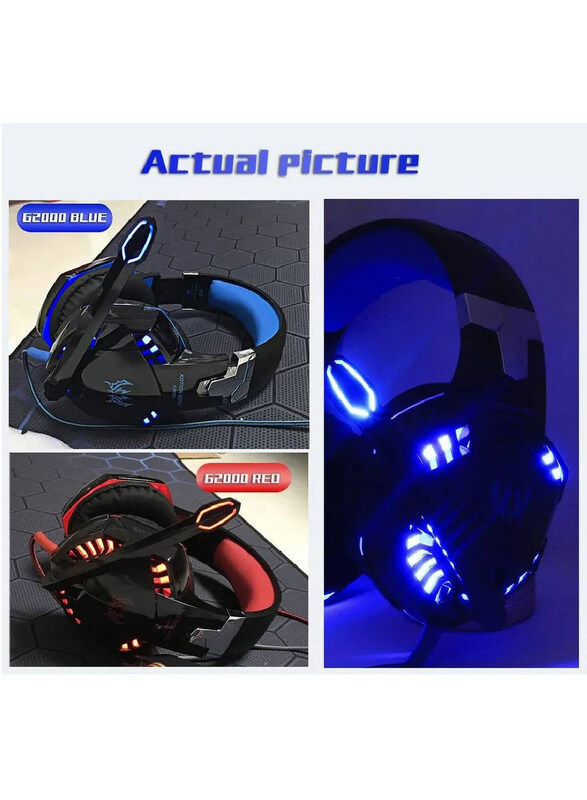 Gennext G2000 Surround Stereo Gaming Headphones with Noise Isolating Mic for PS4 Nintendo Switch PC Mac Gaming, Blue