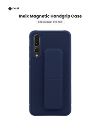 Ineix Huawei P20 Pro 3-in-1 Mobile Phone Case Cover with Magnetic Wrist Strap Hand Grip and Stand, Navy Blue
