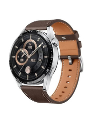 Gennext Replacement Genuine Leather Sport Strap for Huawei Watch GT2 Pro/Huawei GT4 46mm/Watch 4 Pro/Watch 4/Watch Ultimate/Huawei GT3 46mm/Watch 3/Watch 3 Pro/GT3 Pro, Brown