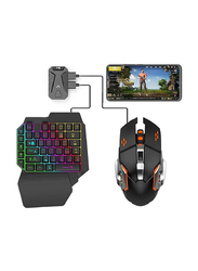 Gennext 4-In-1 Mobile Gaming Combo-Pack Including Keyboard and Mouse, Black