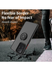 Gennext Xiaomi Mi 11T Pro Soft Bumper Hybrid Protective Mobile Phone Case Cover with Ring Holder, Black