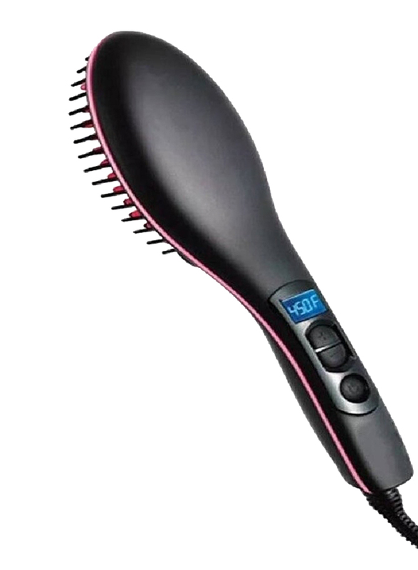 Gennext Instant Magic Silk Straightening Hair Brush Zero Damage for All Hair Types, Black