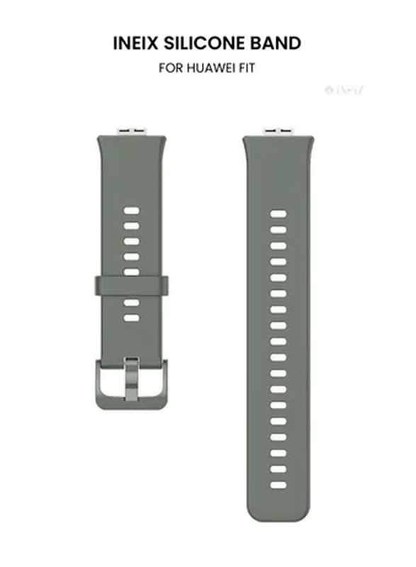 Zoomee Soft Silicone Replacement Strap for Huawei Watch Fit, Light Grey