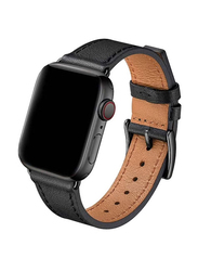 Gennext Replacement Genuine Leather Strap for Apple iWatch Series 8/SE/7/6/5/4/3/2/1 Ultra Watch 49mm/Ultra Watch 2/45mm 44mm 42mm, Black