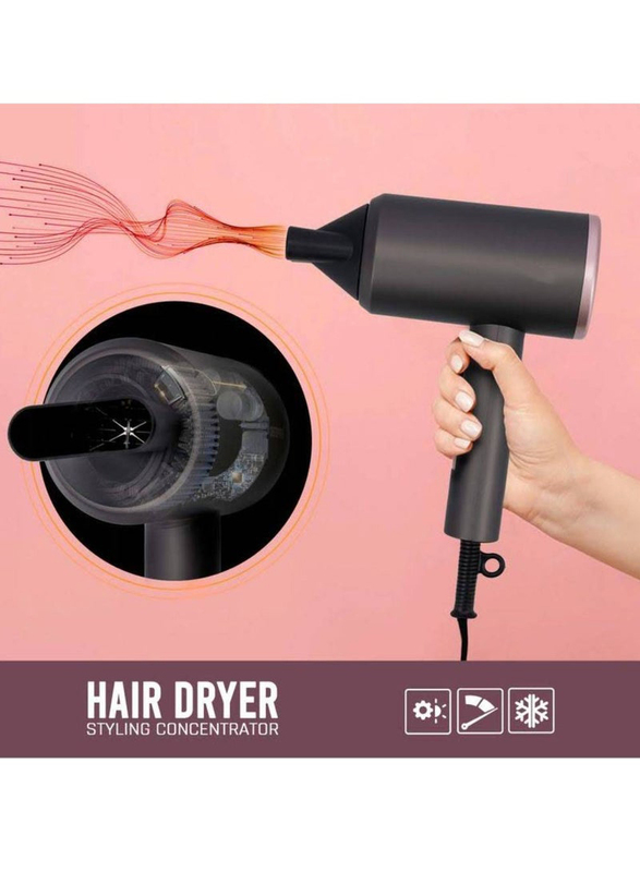 Gennext Hair Dryer for Frizz Free Styling & Drying, 1800W, GH86061, Black