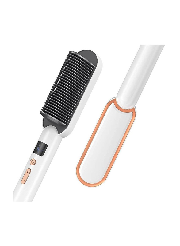Gennext Multifunctional Styling Adjustable Temperature & Anti-Scalding Fast and Uniform Heating Straightening Stick with Built-in Comb, White