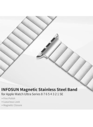 Gennext Stainless Steel Magnetic Replacement Band for Apple Watch Ultra/Watch Ultra 2 49mm, Silver