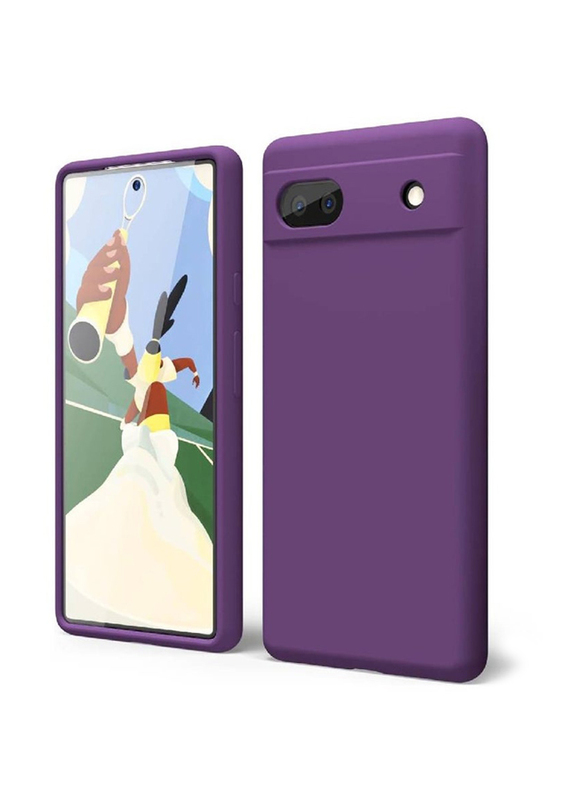 Gennext Google Pixel 6A Soft Rubber TPU Liquid Silicone Mobile Phone Back Case Cover, Purple