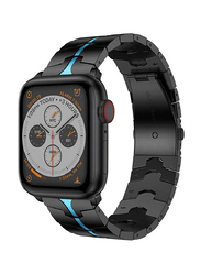 Gennext Stainless Steel Band for Apple Watch 44mm/42mm/45mm, Black/Blue