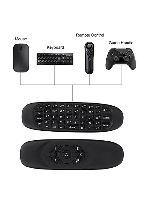 Gennext Universal TV Remote Control with Keyboard for Smart TV, Set-Top Box, Media Player & More, Black