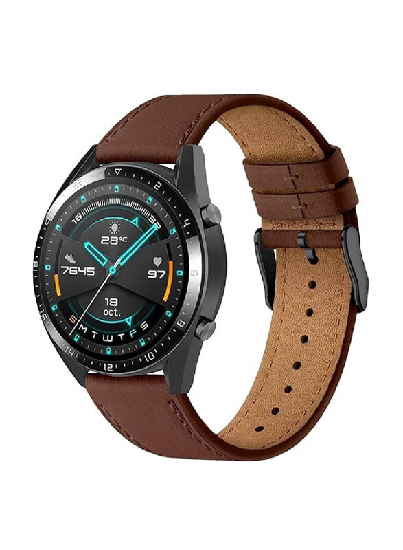 

Gennext Replacement Genuine Leather Sport Strap for Huawei Watch GT2 Pro/Huawei GT4 46mm, Dark Brown